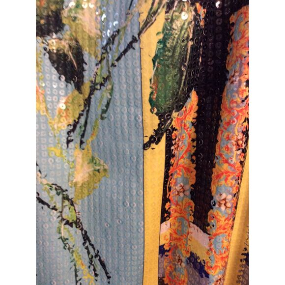 Midi Floral Skirt Clear bling Medium M Petit Pois Viviana G Sequins - Picture 3 of 4